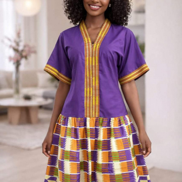 Ghana Kente and brocade dress